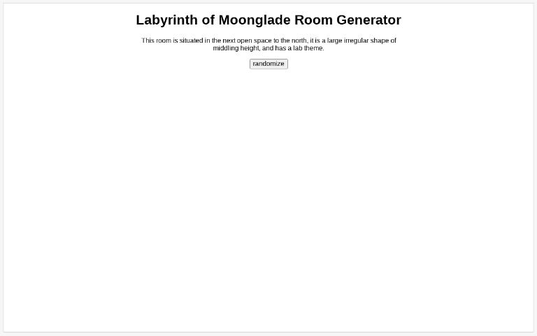 Labyrinth of Moonglade Room Generator