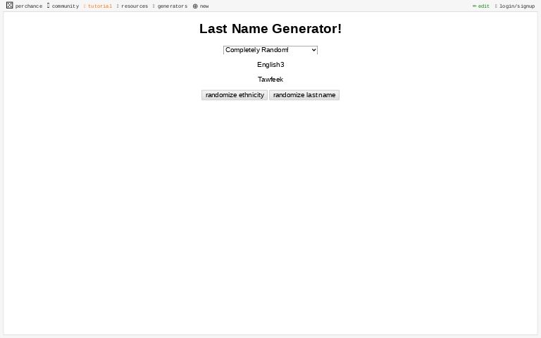 Last name generator perchance