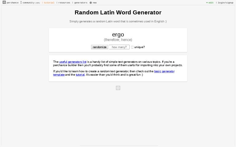 Random Latin Word Generator Perchance