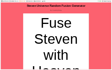 Steven Universe Random Fusion Generator