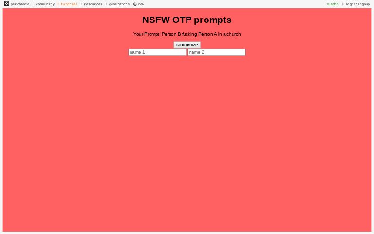NSFW OTP prompts - Perchance Generator.