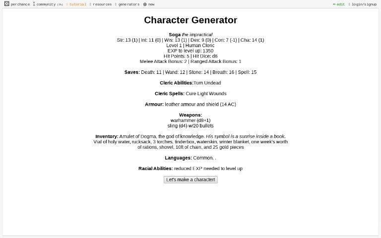 Character Generator