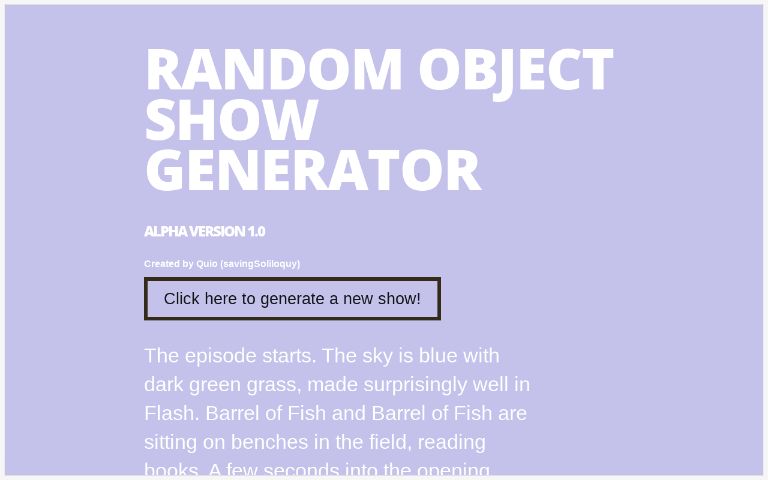 Random Object Show Generator