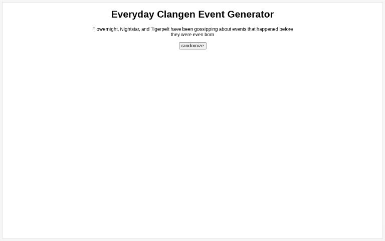 Everyday Clangen Event Generator