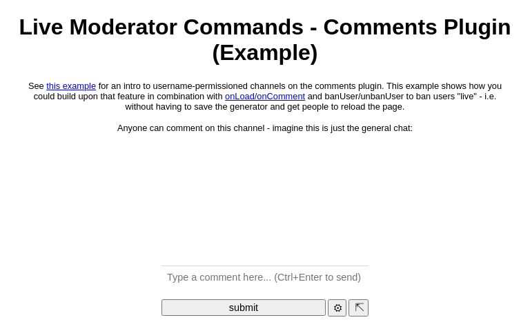 Live Moderator Commands - Comments Plugin (Example)