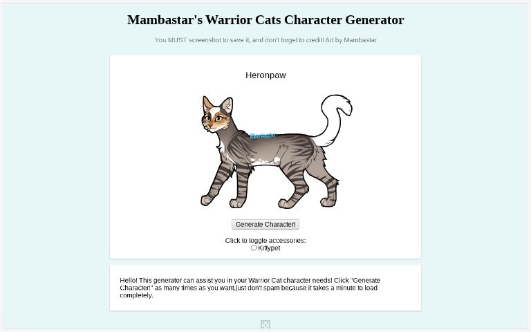 Cat Character Creator ~