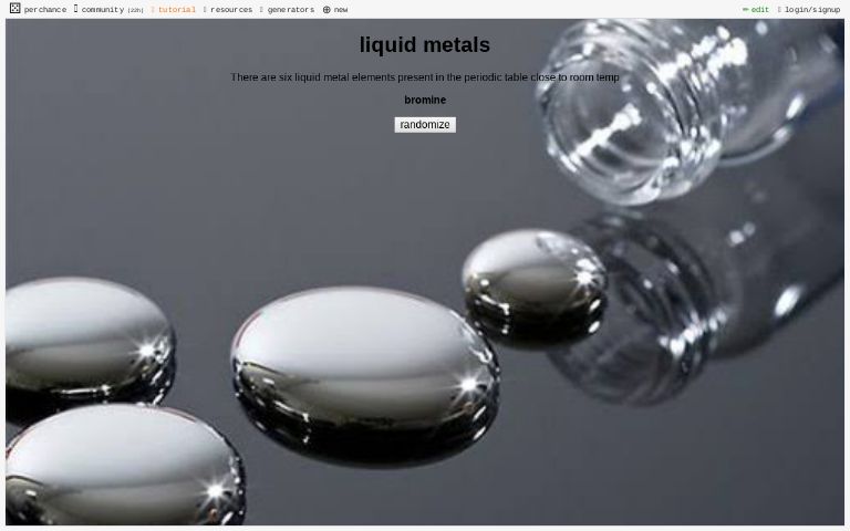 liquid metals ― Perchance Generator