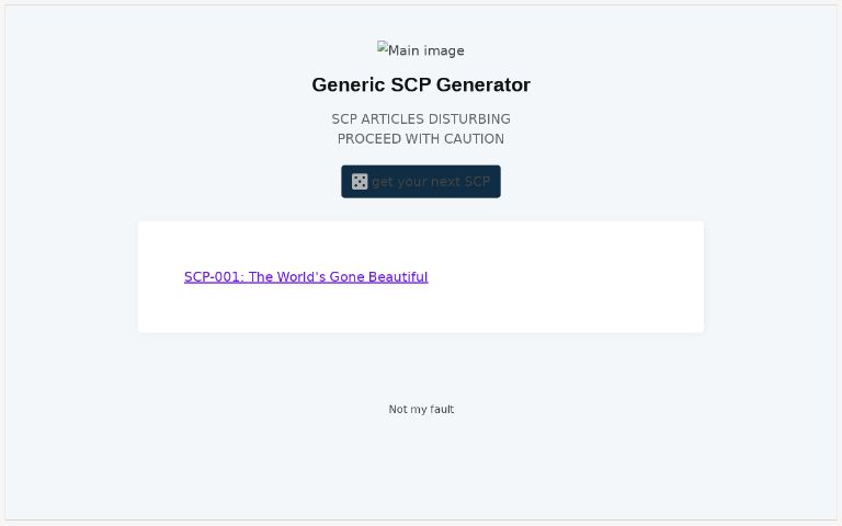 Generic SCP Generator