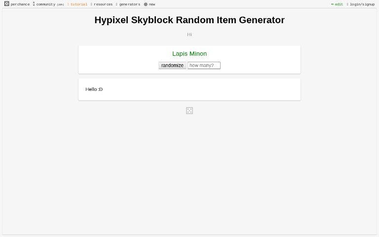 Hypixel Skyblock Random Item Generator