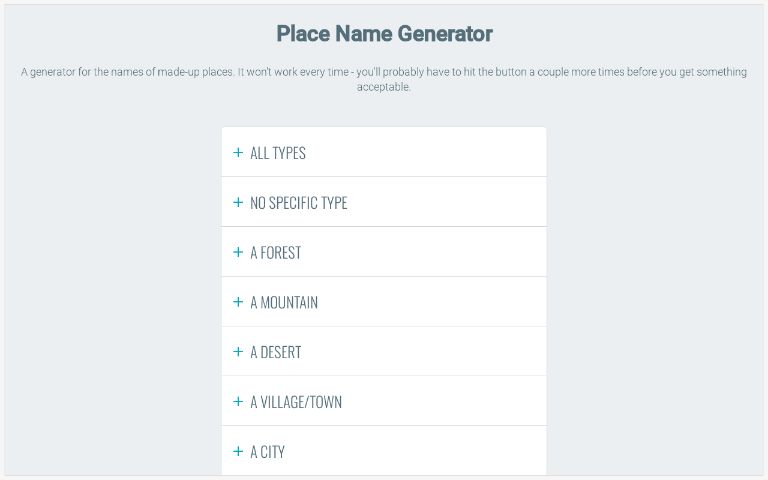 Place Name Generator