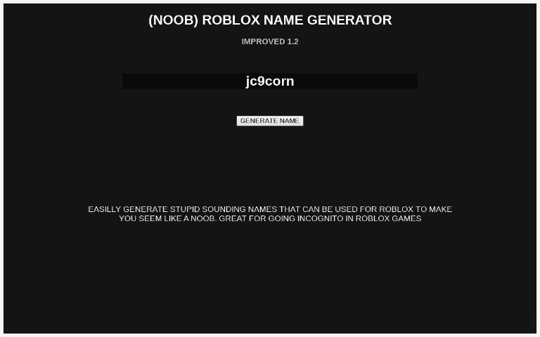 NOOB) ROBLOX NAME GENERATOR