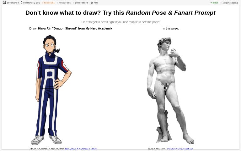 Don't know what to draw? Try this Random Pose & Fanart Prompt