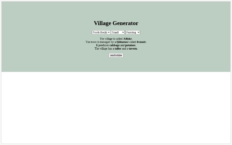 Village Generator