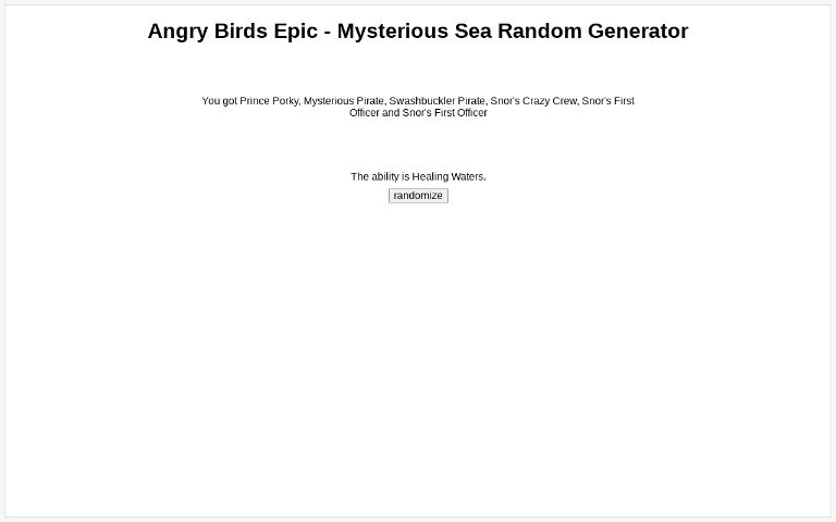 Angry Birds Epic - Alpha Pig's Endless Horde (with Mysterious Sea Pigs) ―  Perchance Generator