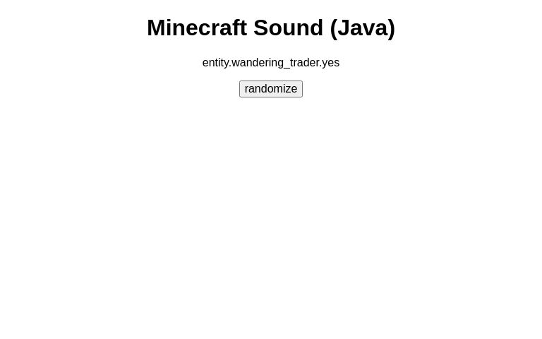 Minecraft Sound (Java) ― Perchance Generator