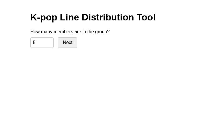 K-pop Line Distribution Tool ― Perchance Generator