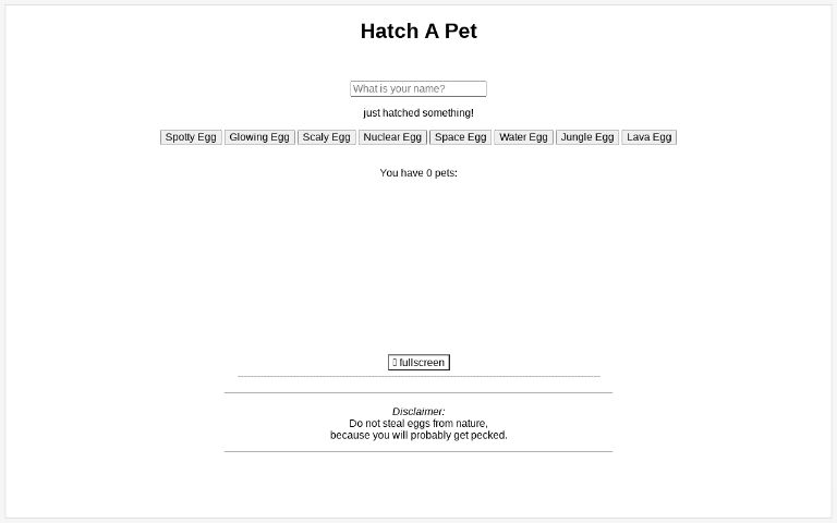 Hatch A Pet ― Perchance Generator