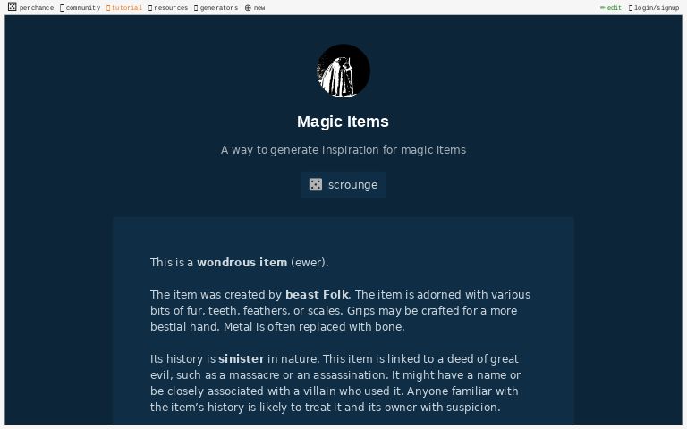 magic item card generator