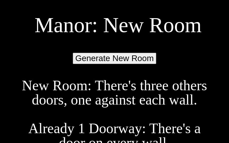 Manor: New Room ― Perchance Generator