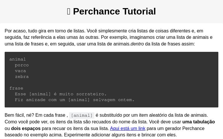 📚 Perchance Tutorial ― Perchance Generator