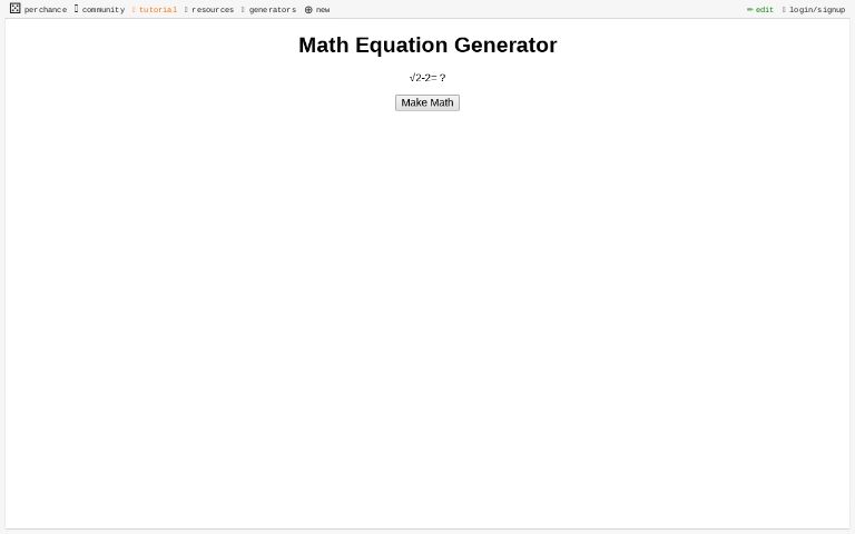 Math Equation Generator