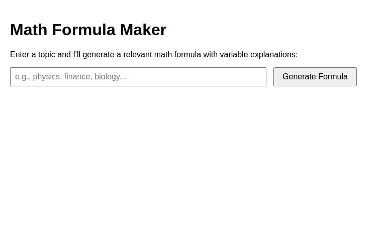 Math Formula Maker ― Perchance Generator