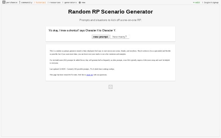 Random Rp Scenario Generator Perchance Org
