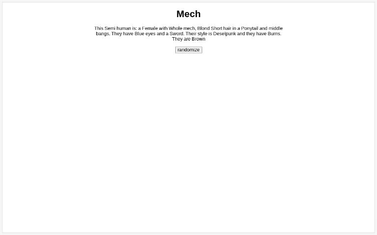 Mech ― Perchance Generator