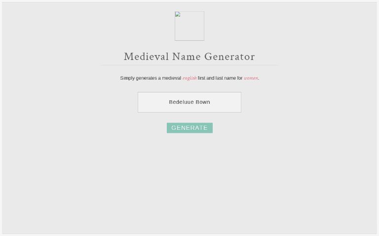 Medieval Name Generator