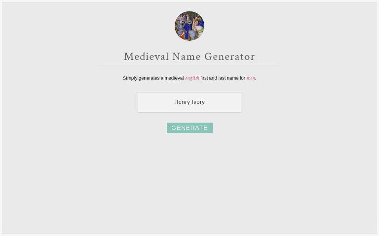 Medieval Name Generator