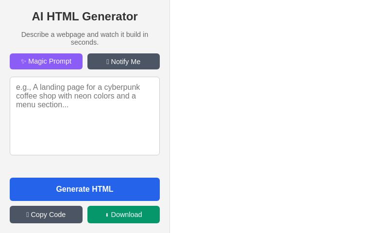 AI HTML Generator