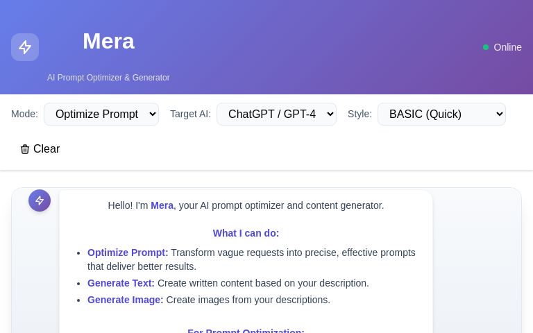 Mera ― Perchance Generator