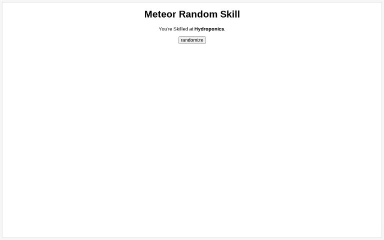 Meteor Random Skill ― Perchance Generator