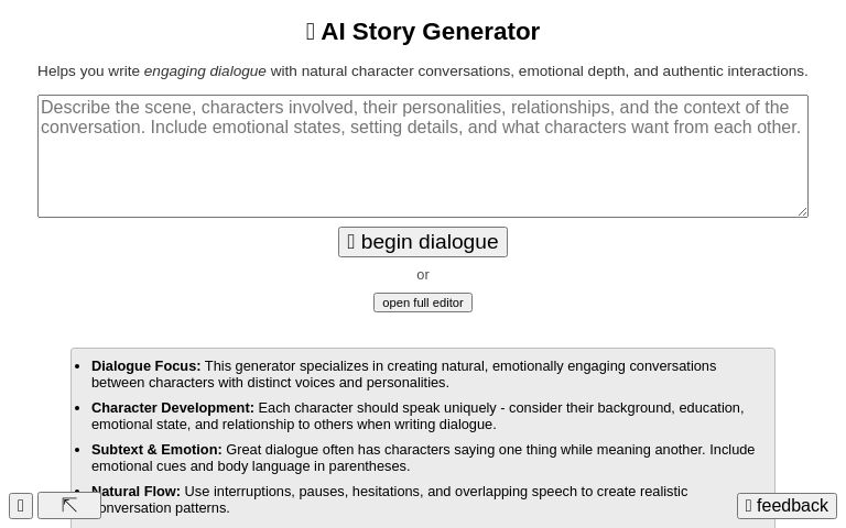 📖 AI Story Generator (free, unlimited, no sign-up)