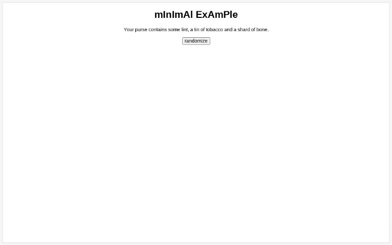 Minimal Example Perchance Generator