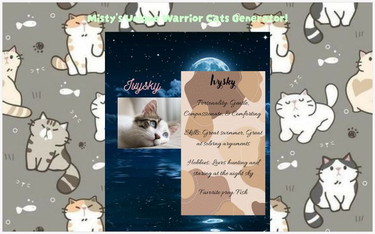 Misty S Unique Warrior Cats Generator
