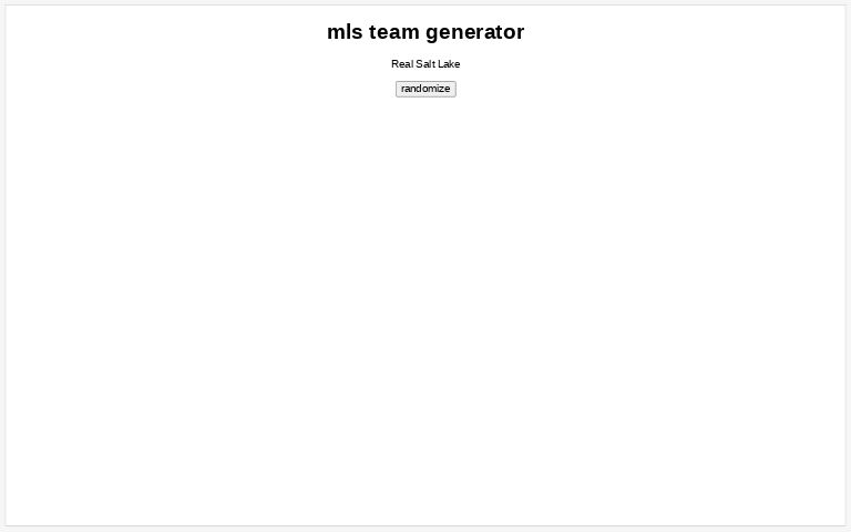 Mls Team Generator