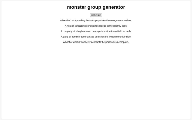 monster group generator