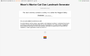 Moon's Warrior Cat Clan Landmark Generator ― Perchance