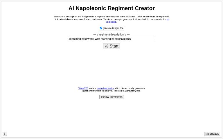 AI Napoleonic Regiment Creator ― Perchance Generator