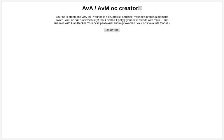 AvA / AvM oc creator!! ― Perchance Generator