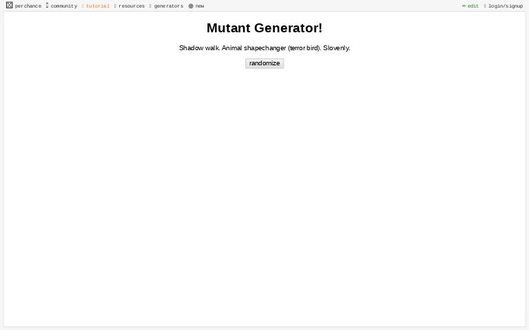 Mutant Generator! Perchance