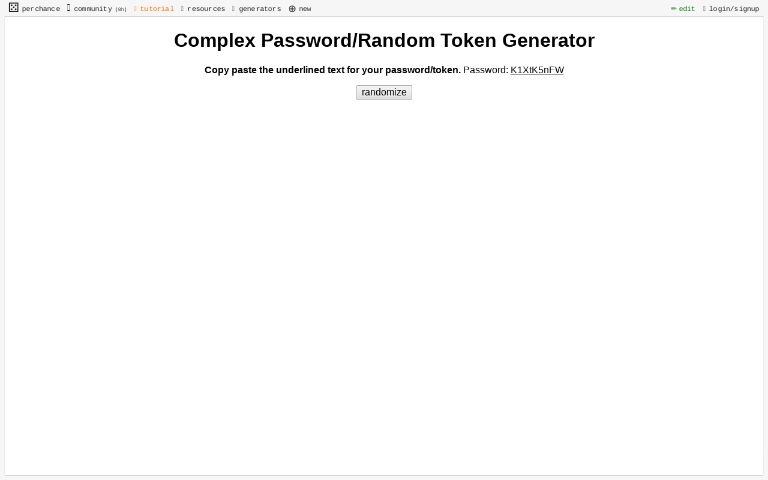 Complex Password/Random Token Generator
