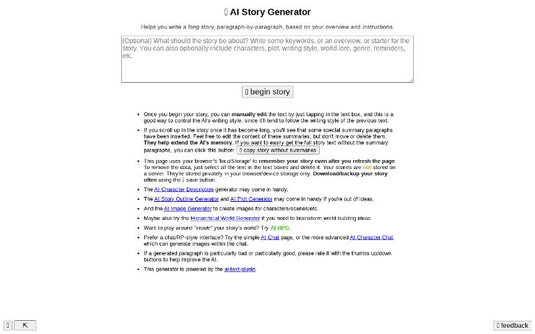 📖 AI Story Generator (free, unlimited, no sign-up)