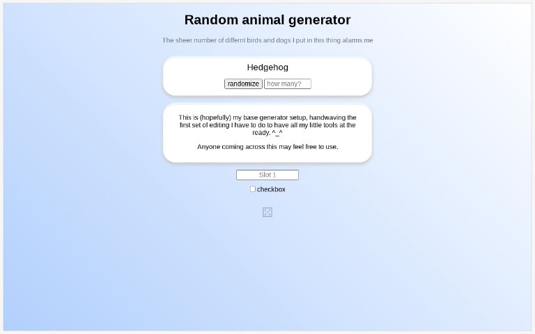 Random animal generator