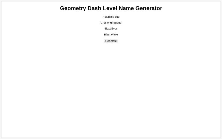 Geometry Dash Level Name Generator