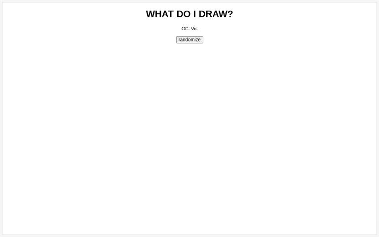 WHAT DO I DRAW? ― Perchance Generator