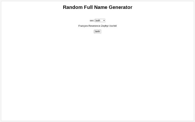Random Full Name Generator