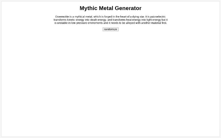 Mythic Metal Generator