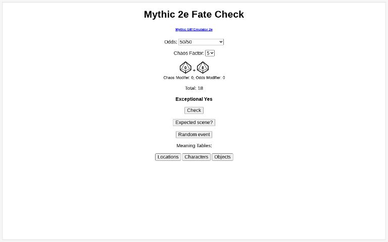 Mythic 2e Fate Check ― Perchance Generator